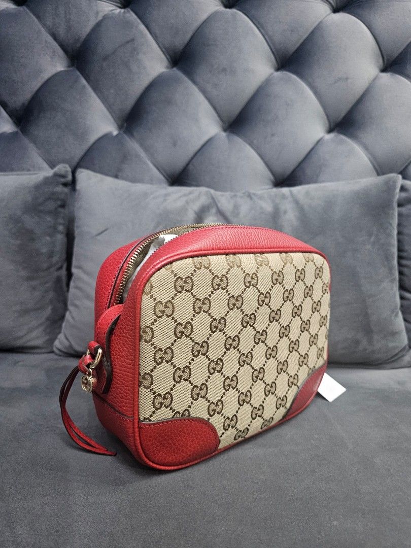 Gucci Bree Camera Bag in Red Canvas Luxury Bags Wallets on Carousell