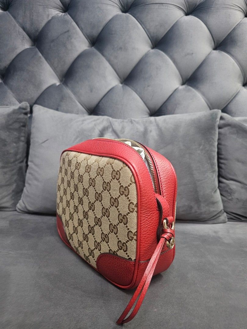 Gucci Bree Camera Bag in Red Canvas Luxury Bags Wallets on Carousell