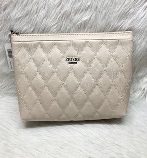 Guess Travel Cosmetic Multi-purpose Pouch. Color Beige