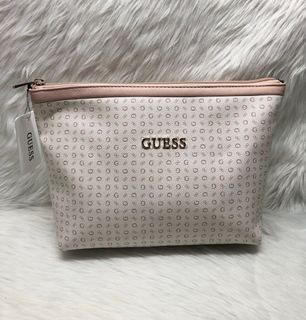 Guess Travel Cosmetic Multi-purpose Pouch. Color White Pink