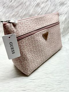 Guess Travel Cosmetic Multi-purpose Pouch. Color Pink Mono.