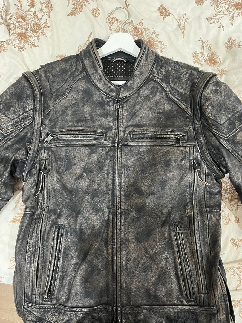 Men's dauntless convertible leather jacket hot sale