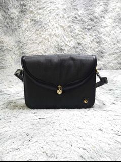 Helena De Michel Black Leather Baguette Bag