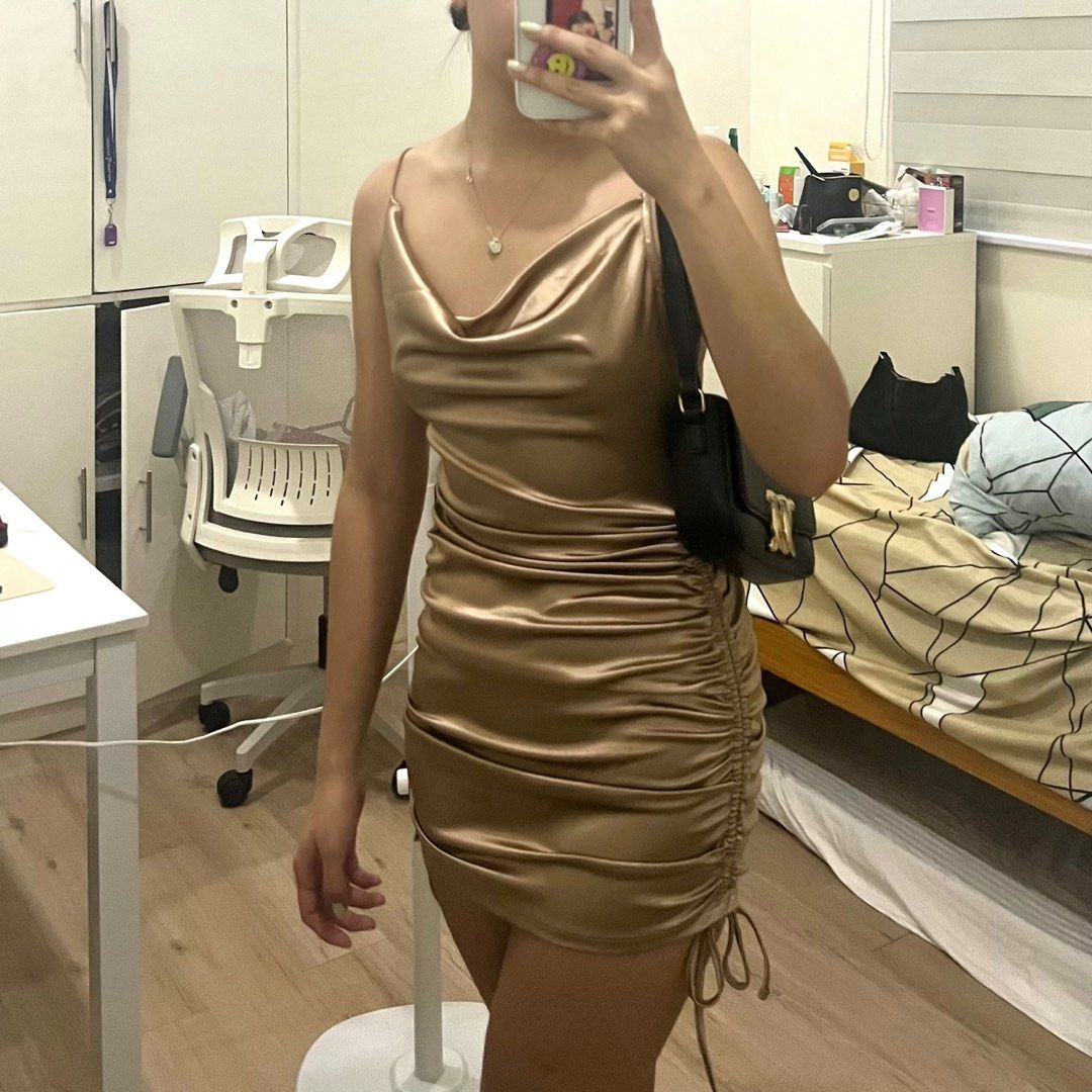 H&M SATIN DRESS, Women's Fashion, Dresses & Sets, Dresses on Carousell