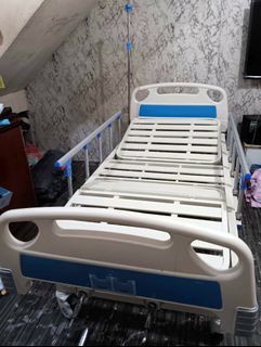 Hospital Bed with IV Stand for sale. For pick up only. 2 Cranks.