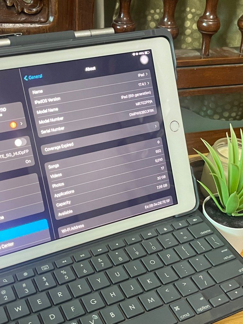 Ipad 6th gen 32gb Silver with logitech keyboard (Category: iPad) located in Imus. Submitted by zyrouss (Listing ID 1303803151, Image 2). Description: iPad 6th Gen 32GB (Silver) iPad details: • Wi-Fi • iOS Version Upgraded to 17.4.1 • No Dents or scratches • 99% smooth • No iCloud Account Issues • Sensor, Touch ID, Fingerprint are ALL WORKING • Good battery life Inclusions: • Unit • With charger • with Logitech Slim Folio Bluetooth Keyboard bought