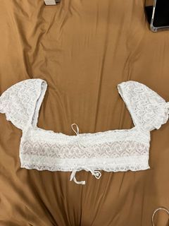 Knitted crop top (White)