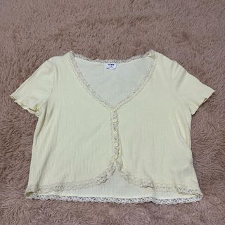 (L) Cotton On yellow top coquette cute top for women