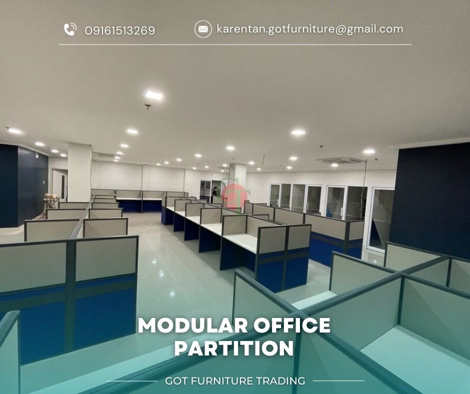 Linear and Fishbone type Workstation | Modular Partition., Furniture ...