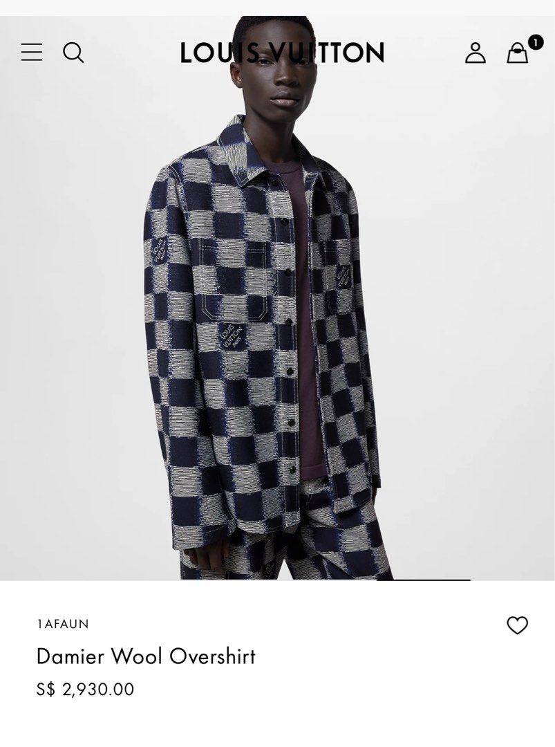 Louis Vuitton Damier Wool Overshirt, Men's Fashion, Coats, Jackets