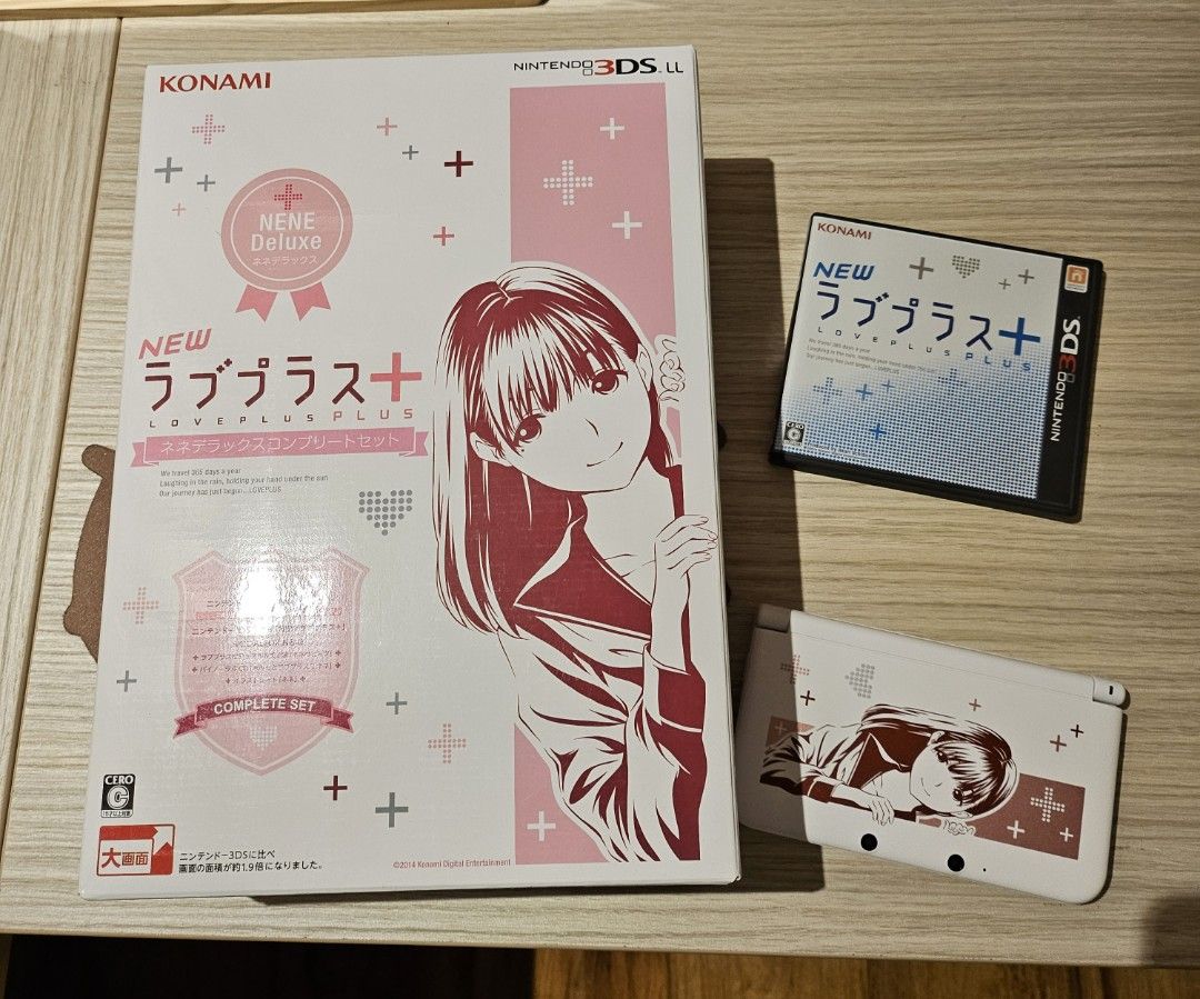 LOVE PLUS PLUS 3DS LL (Category: Nintendo) located in Quezon City. Submitted by punkunean (Listing ID 1310647636, Image 1). Description: New Love Plus Plus Nene Delux 3DSLL Complete Set Jailbroken, comes with screen protector. Device is 100% no damage. Lalamove/ Grab/ Meetup only.