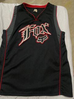 Mens Fox Racing Motocross bmx sleeveless embroided basketball jersey