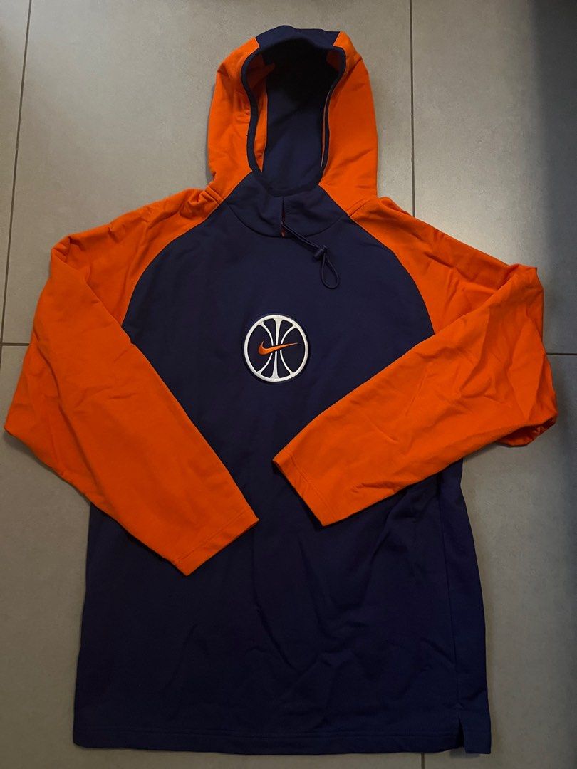 navy blue and orange nike hoodie