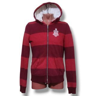 NIKE THE ATHLETIC DEPT Women's Cotton Striped Full Zipped Hoodie Jacket