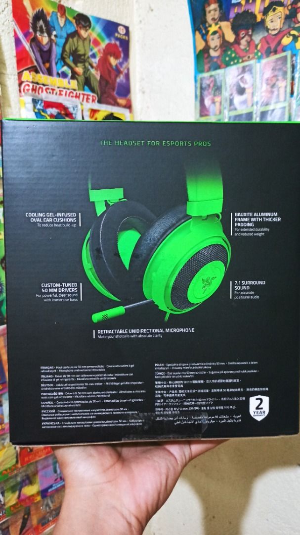 Razer Kraken Wired Gaming Headset (Green) (Category: Headphones & Headsets) located in Taguig. Submitted by alukard (Listing ID 1310811723, Image 2). Description: Selling my never used extra Razer gaming headset 1800 REPRICED Comes with original box (sealed) With 3.5mm stereo jack extension (green) Rfs - extra headphones 🎧 Mop - Gcash Delivery - JNT, lalamove, flash.
