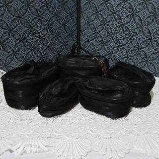 Set of 5 Black Pouches in Different Sizes