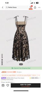 SHEIN FLORAL PRINT MESH OVERLAY CAMI DRESS