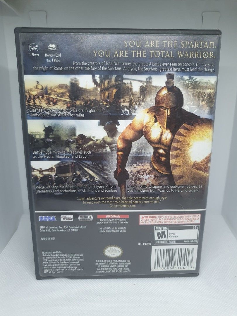 Spartan Total Warrior (Nintendo Gamecube) (Category: Nintendo) located in Quezon City. Submitted by itemsforadoption (Listing ID 1310701347, Image 2). Description: Rfs: Its 2024! Happy New Year! Hoping you have a good year ahead of you! If you have questions feel free to send a message. Though I'll most likely be able to reply from 10am to 8pm. Please be patient and understanding. Decluttering games and items that I've picked up or for friends an