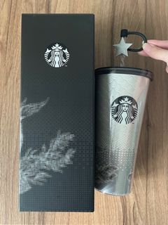 Starbucks 2023 Traditions Cold Beverage Tumbler Cup with Straw (22 fl. oz / 651 mL) Star Black White Gray Grey Sea Ocean Shell Bottle Coffee