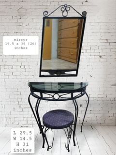 Steel Vanity Console Table with Mirror