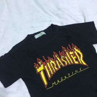 THRASHER - FITTED CROP TOP WITH HOLES