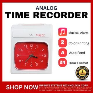 Time recorder, bundy clock machine, time attendance machine, bundy clock with analog display, NT-3600 eagle time recorder
