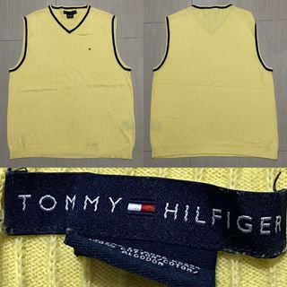 TOMMY HILFIGER BASIC LOGO KNITTED VEST SWEATER (Yellow)