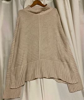 TOPSHOP Cream Oversized Turtle Neck Knitted Sweater