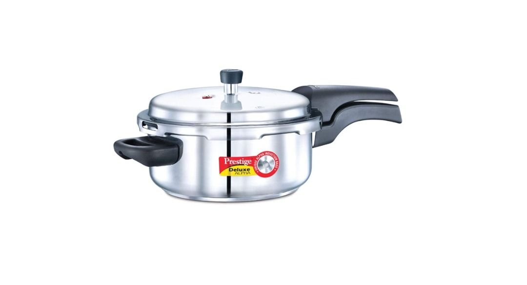 TP Prestige Alpha Deluxe Induction Base Stainless Steel Pressure Cooker 3.0 Liter Silver