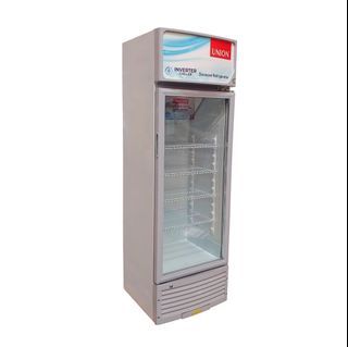Union 7 cu ft Inverter Duracool Upright Showcase Glass Door Chiller with Key Lock For Sale