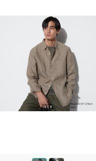 Uniqlo beige linen long-sleeves