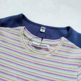 UNIQLO X PULL & BEAR 2 in 1 Bundle Ribbed Knit Cropped Top Shirts