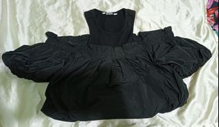 Urban revivo black puff offshoulder blouse size large