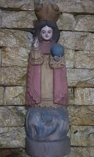 Vintage 14 inch wood STO. NIÑO IM0AGE CHILD JESUS Catholic Religious Handcarved Wall Statue