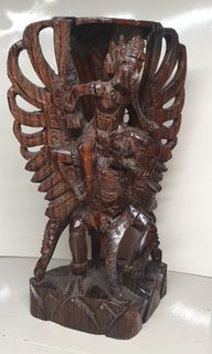 Vintage Hand Carved Wooden Garuda-Vishnu BALINESE Sculpture Hindu Indonesia Mythology