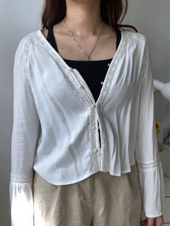 White Boho Cardigan Top