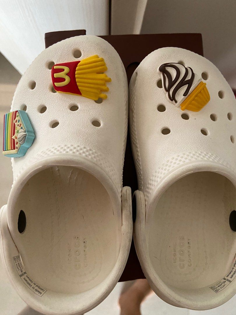 Used white crocs hot sale