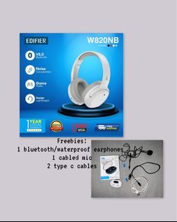 (with freebies) Edifier W820NB Bluetooth V5.0 Connectivity Headphones Active Noise Cancellation/W820NB PLUS Over-Ear