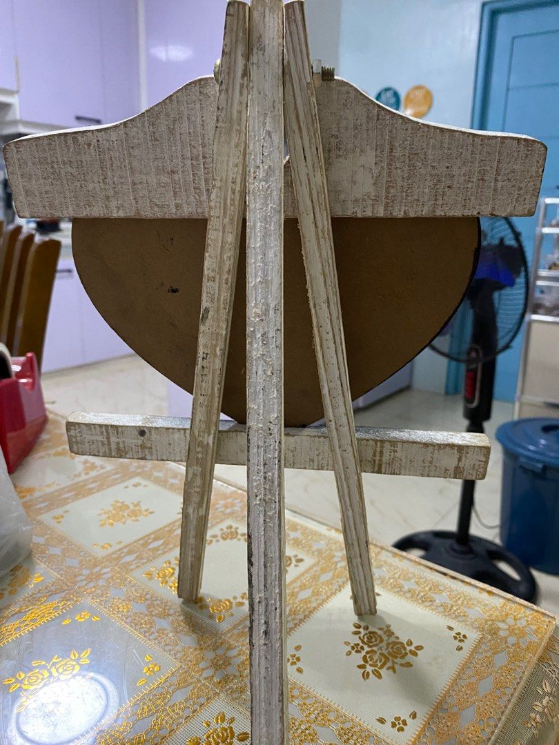 Wooden Easel Stand with Heart Board (Category: Art & Prints) located in Malabon City. Submitted by twinklevir (Listing ID 1310786639, Image 2). Description: Wooden Easel Stand with Heart Board Best to use on Birthday or Wedding Parties. Height - 13 inches Heart width - 8 inches.