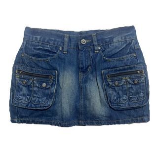 y2k mini cargo denim skirt high waisted