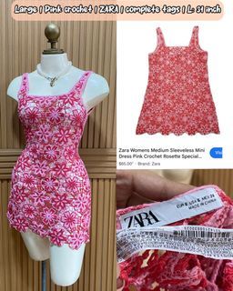 zara pink crochet dress