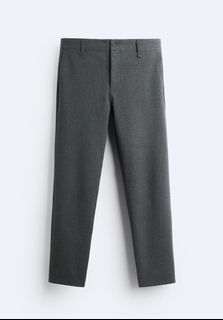 Zara Textured Comfort Trousers (Maroon Grey)