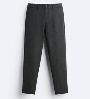 Zara Textured Comfort Trousers (Dark Grey)