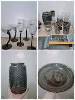 18 pcs black glass collections take all