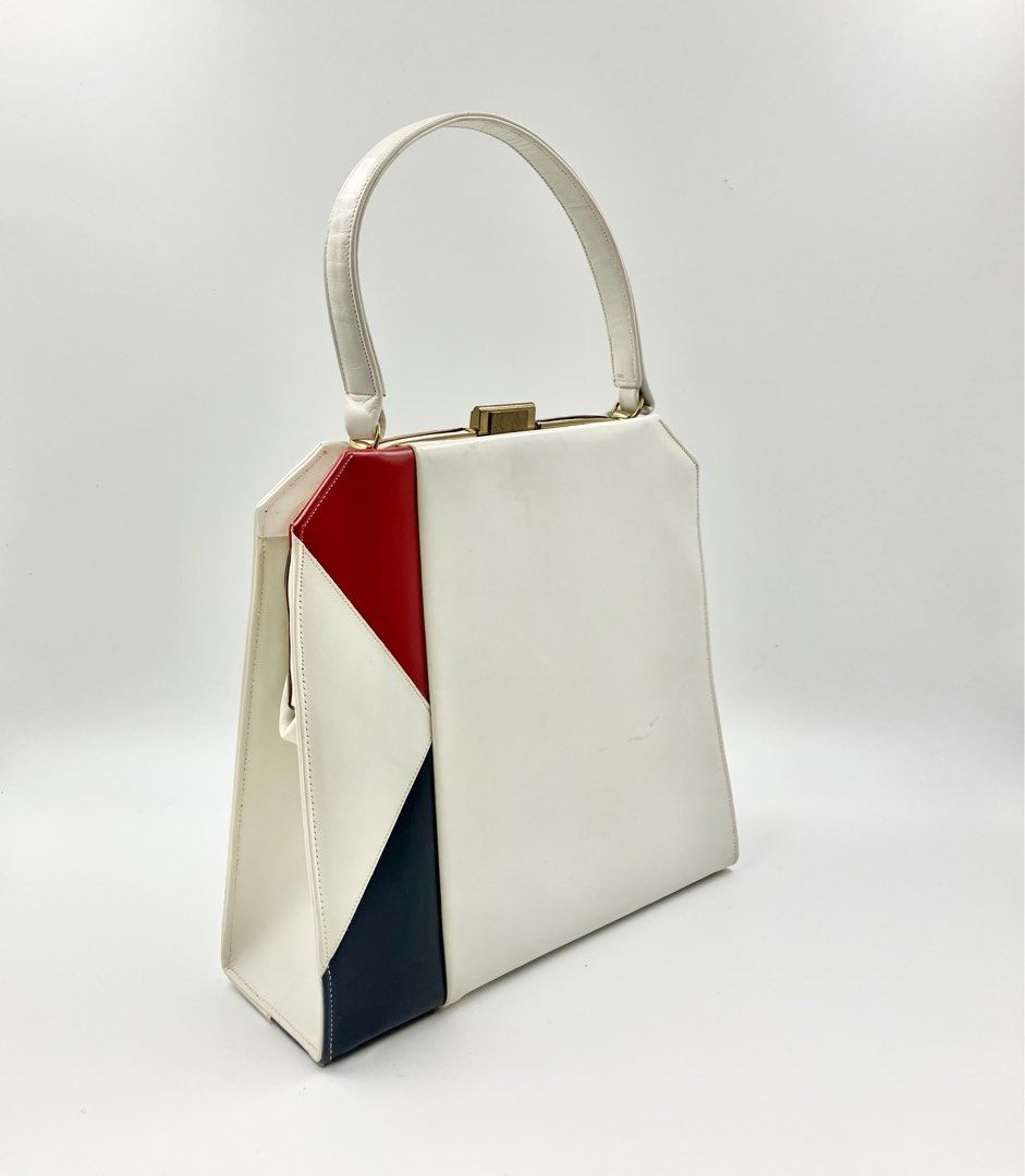 1960s Vintage White Leather Handbag Carousell