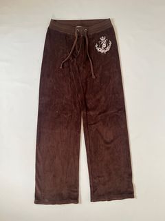 2000’s juicy couture velour velvet trackpants in brown colorway