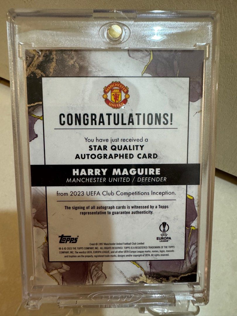 Topps Inception Harry Maguire 直筆サインカード 2022 Topps Match Attax Signature Style Harry Maguire
