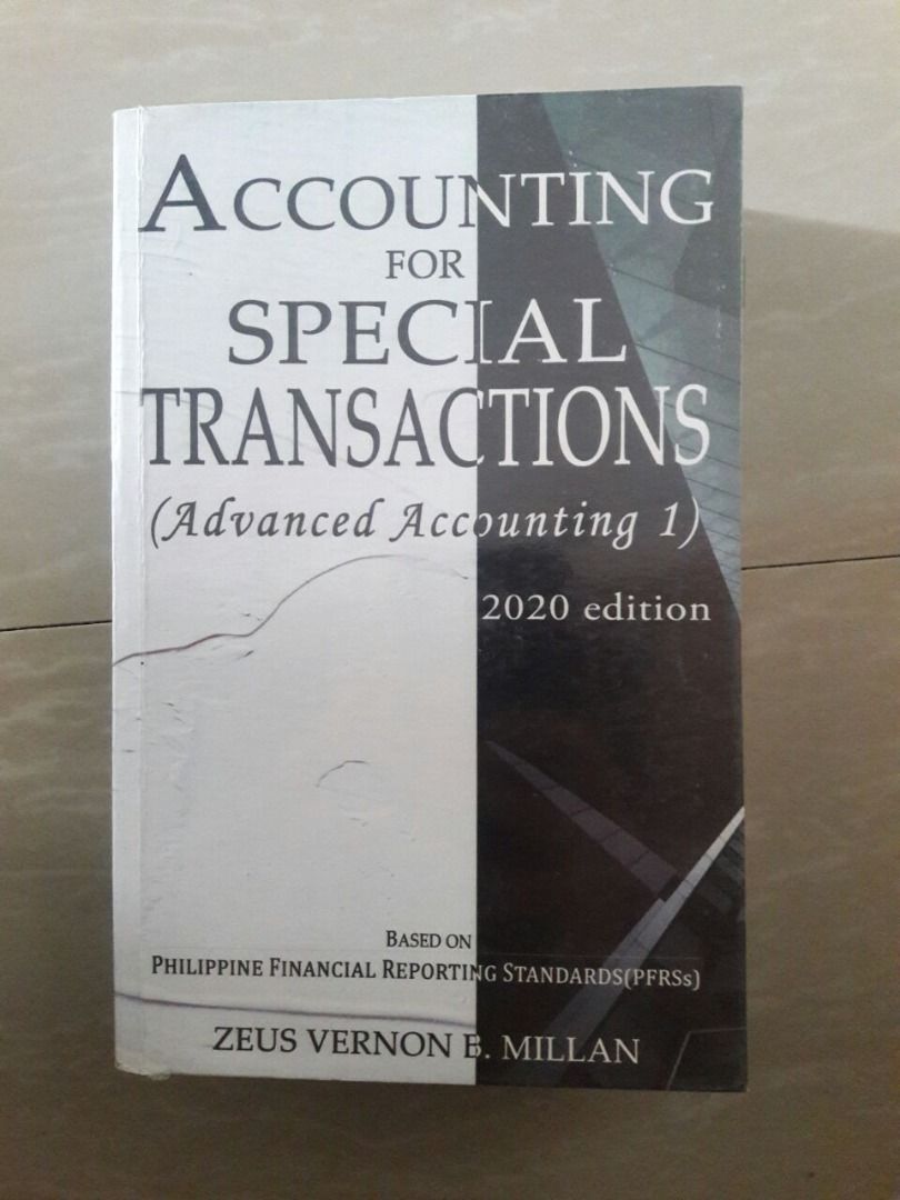 Accounting for Special Transactions by Millan (Category: Textbooks) located in Malabon City. Submitted by zoelist (Listing ID 1310914700, Image 1). Description: Original and Authentic Book With plastic cover Great condition, barely used.