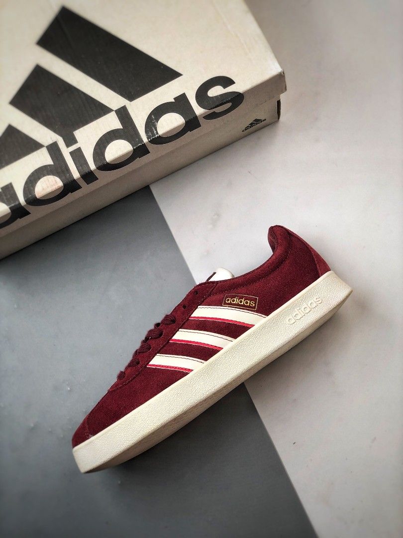 adidas VL Court Shoes Burgundy shoes, Men's Fashion - Main Image