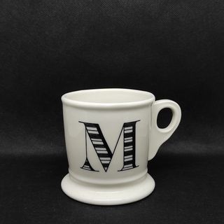 AM226 Anthropologie White Coffee Mug Black Letter 'M' Initials from UK for 160